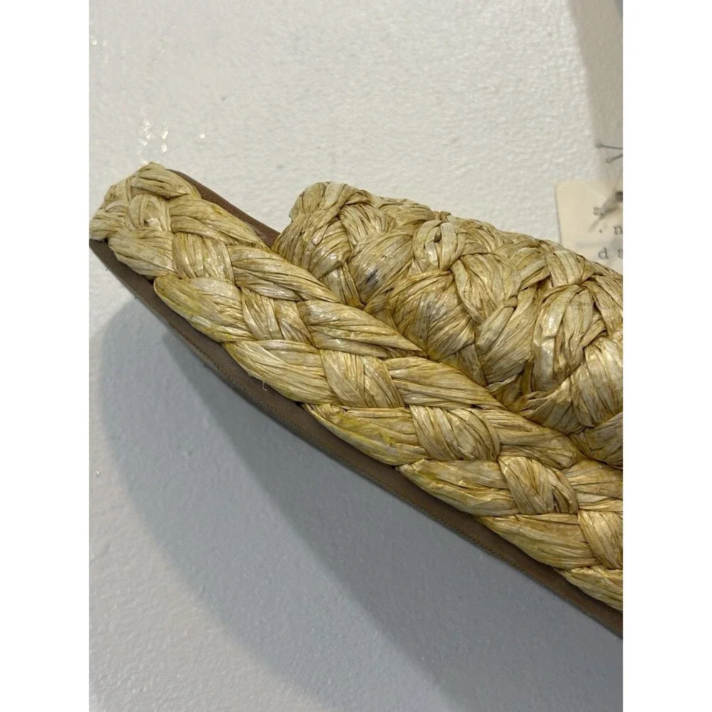 Women’s 10 Slide Braided Raffia Sandals A New Day NWT
